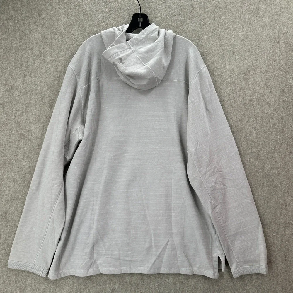 Under Armour Threadborne‎ Hoodie Gray Loose Fit Long Sleeve Henley Pockets 2XL - Picture 2 of 12